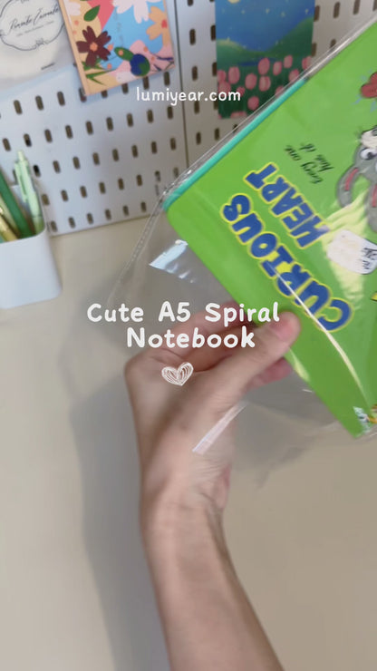A5 Spiral Notebook with Perforated Pages | Cute Retro American Cartoon Journal